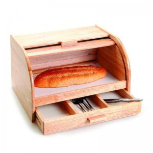Wooden Bread Bin With Drawer