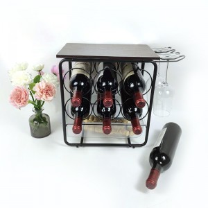 သစ်သားထိပ်ဖြင့် ဖြုတ်တပ်နိုင်သော Wine Rack စီစဉ်သူ