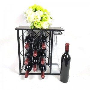 သစ်သားထိပ်ဖြင့် ဖြုတ်တပ်နိုင်သော Countertop Wine Rack