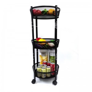 3 Tier Foldable Metal Rolling Cart