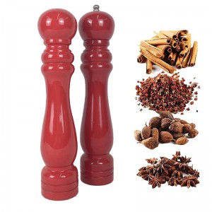 Wood Pepper Mill Set With Glossy Painting
