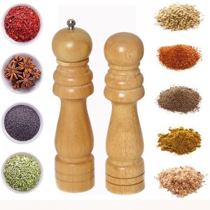 Rubber Wood Pepper Mill And Salt Set