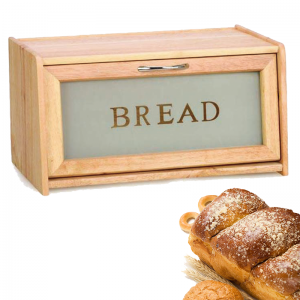 Wooden Bread Bin With Window