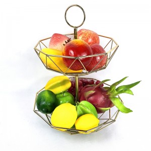 Dekorasyon nga Geometric Metal Fruit Bowl