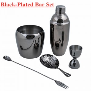 Gunmetal Plated Barman Kit Cocktail Shaker Set