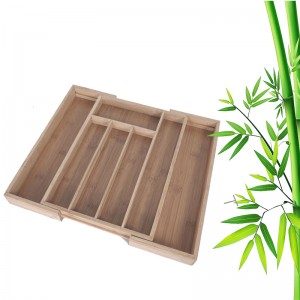 Розсувна бамбукова таця для посуду