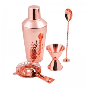 Kit bartender stàilinn stainless Rose Gold Plated