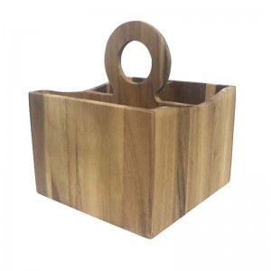 Acacia Wood Cutlery Holder