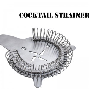 Strainer Coctel Bar Dur Di-staen Proffesiynol Arian