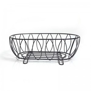 Rectangle Black Metal Fruit Storage Basket